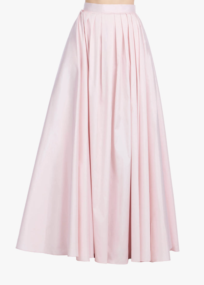 PLEATED SOFT TAFFETA BALLGOWN SKIRT BLUSH