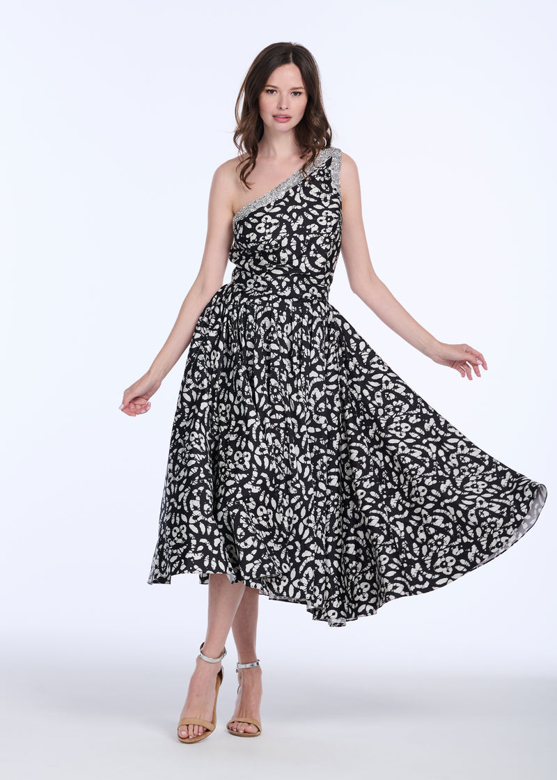 TAFETTA MIDI SKIRT BATIK ANIMAL