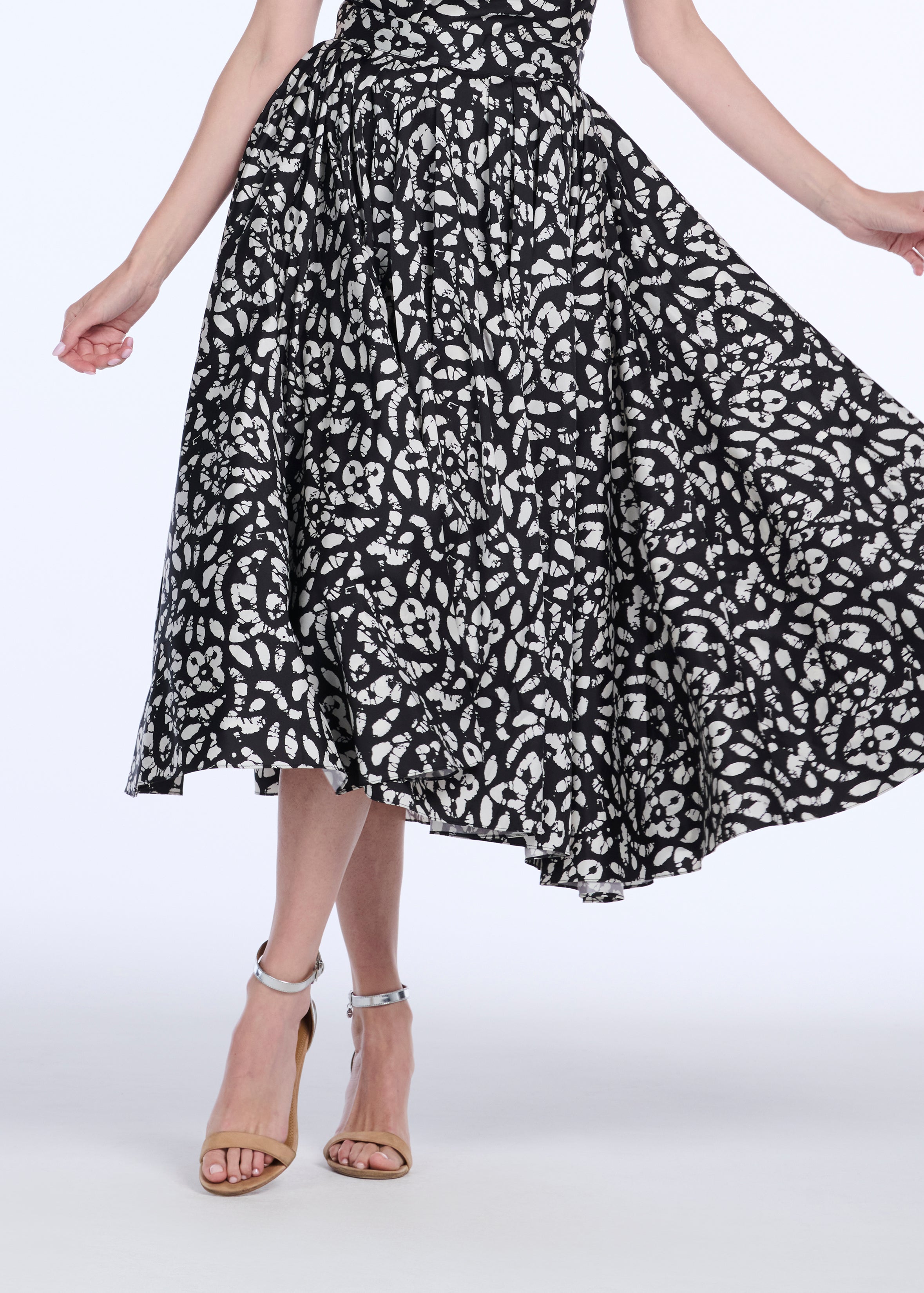 TAFETTA MIDI SKIRT BATIK ANIMAL