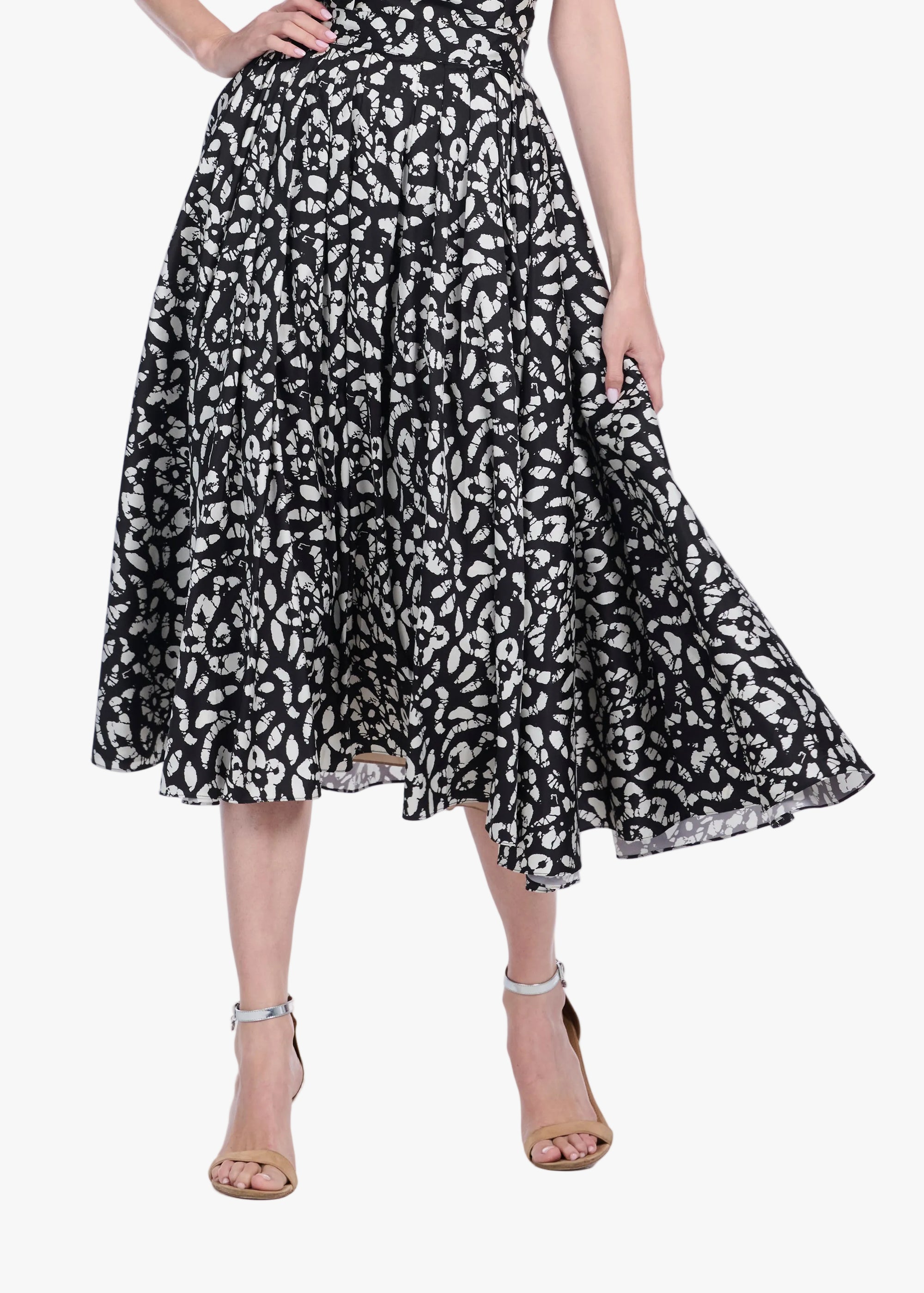 TAFETTA MIDI SKIRT BATIK ANIMAL