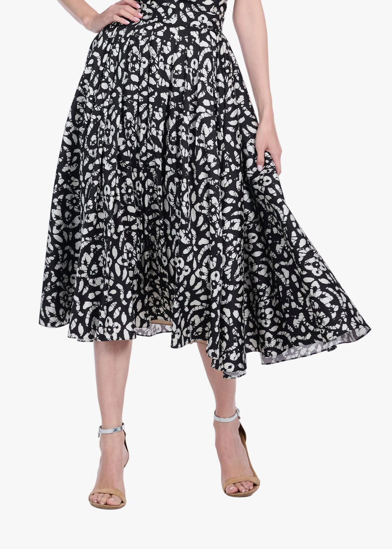 TAFETTA MIDI SKIRT BATIK ANIMAL
