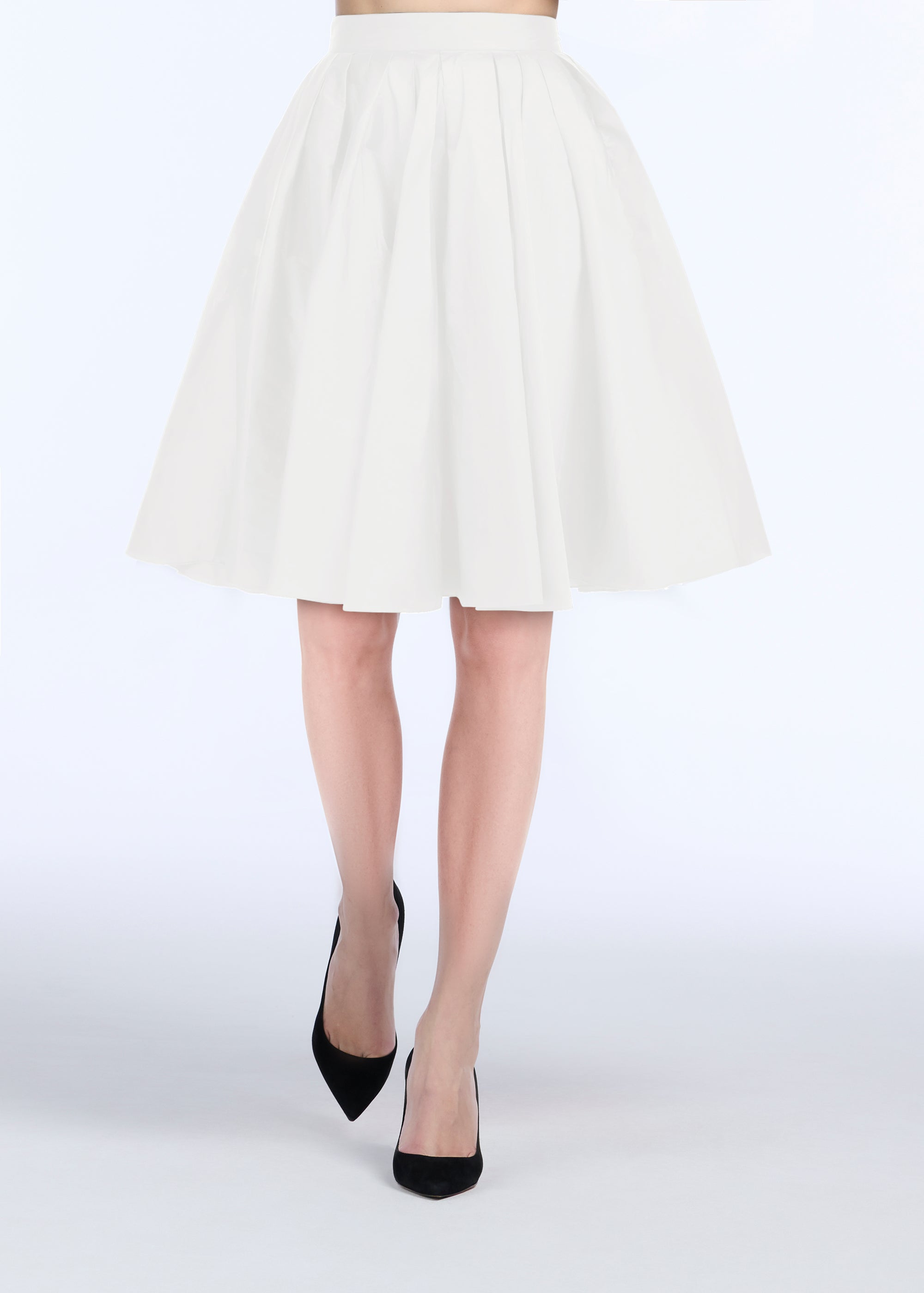 SOFT TAFFETA SHORT PARTY SKIRT IVORY