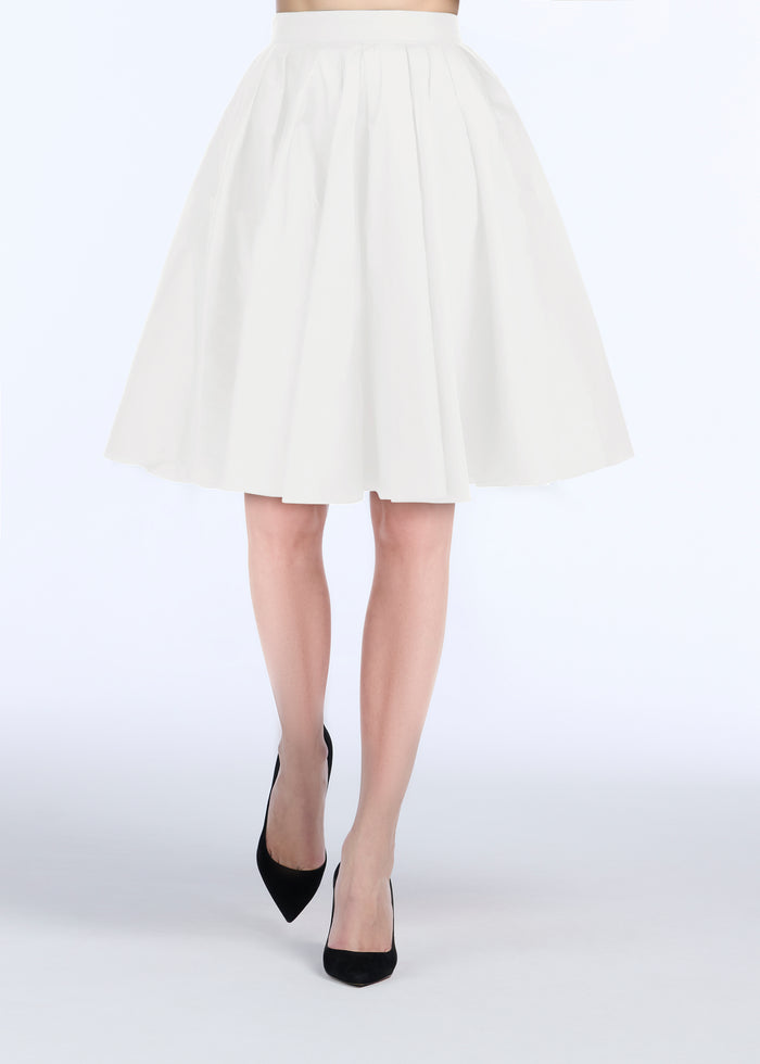 SOFT TAFFETA SHORT PARTY SKIRT IVORY
