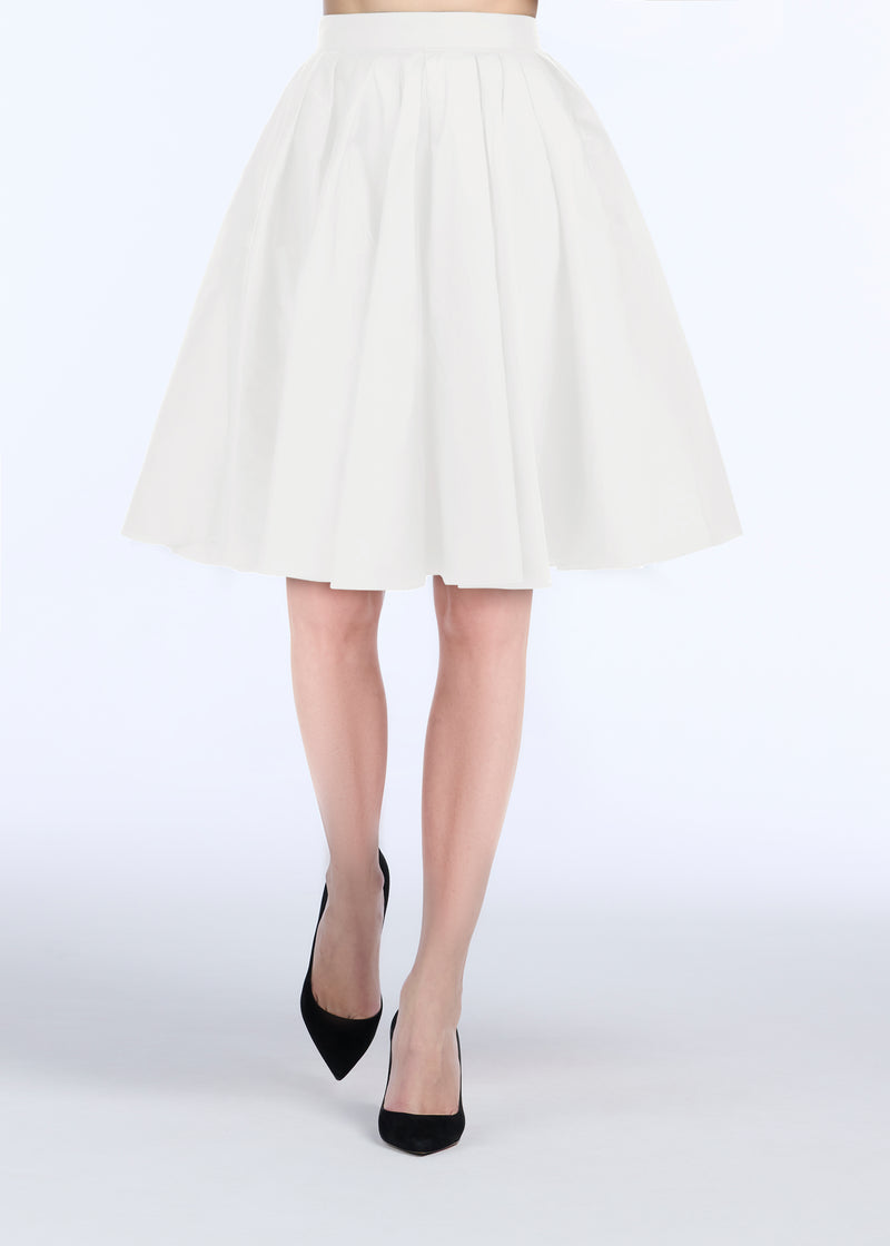 SOFT TAFFETA SHORT PARTY SKIRT IVORY