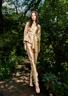 TAFFETA SLIM LEGGED PENCIL PANT SUNTAN