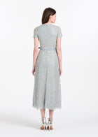 TRANSLUCENT ENCRUSTED SEQUIN DRESS LIGHT BLUE