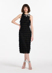 SPANISH LUXE TULLE LAYERED DRESS WITH CRYSTAL FLOWER