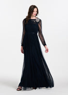 SPANISH LUXE TULLE GOWN WITH CRYSTAL FLOWER