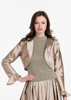 TAFFETA RUFFLE BOLERO SUNTAN