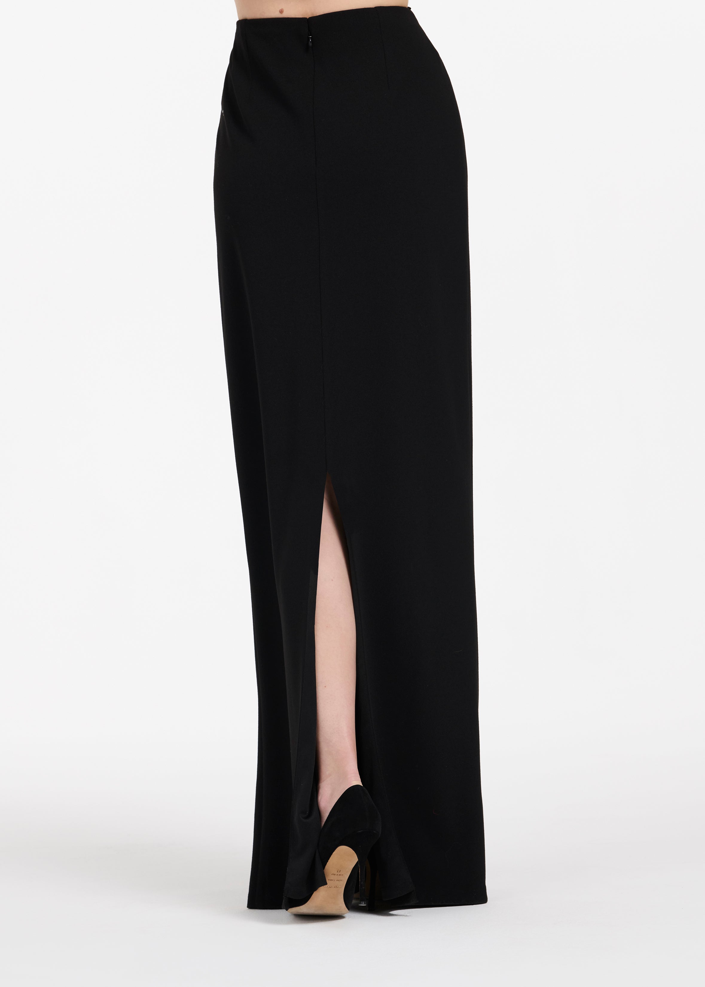 Long Stretch Crepe Column Skirt