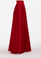 PLEATED SOFT TAFFETA BALLGOWN SKIRT RED