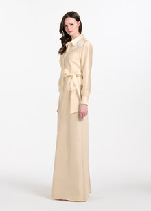 TAFFETA BLOUSE WITH CRYSTAL PEONY CHAMPAGNE