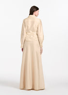 TAFFETA BLOUSE WITH CRYSTAL PEONY CHAMPAGNE