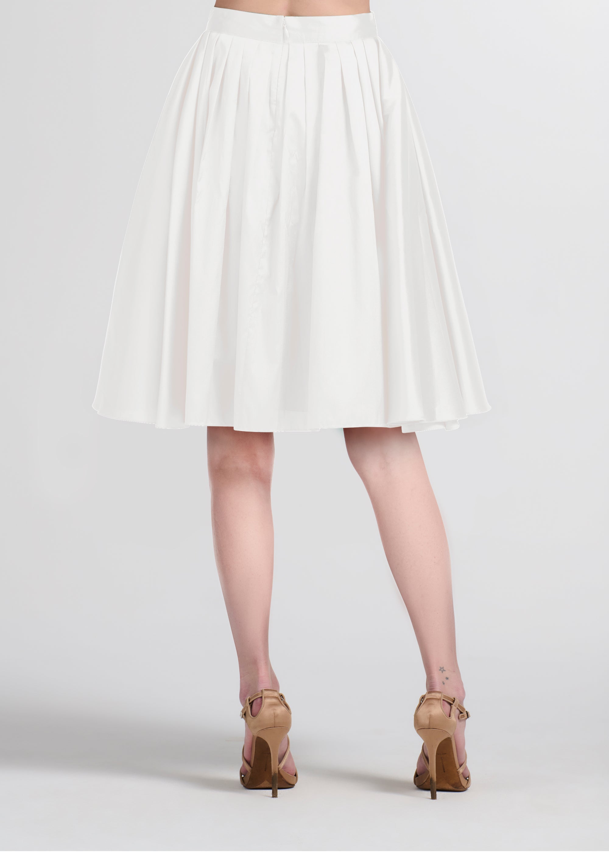 SOFT TAFFETA SHORT PARTY SKIRT IVORY