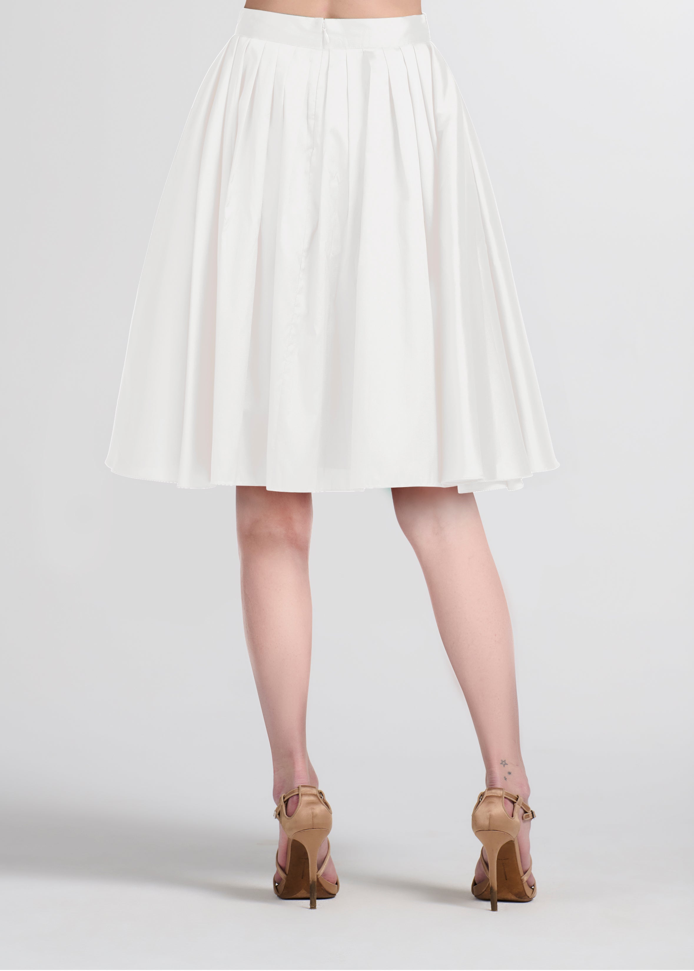 SOFT TAFFETA SHORT PARTY SKIRT IVORY
