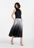 TAFFETA 3D APPLIQUÈ FLORAL SHELL BLACK