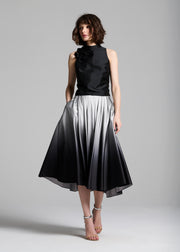 TAFFETA 3D APPLIQUÈ FLORAL SHELL BLACK