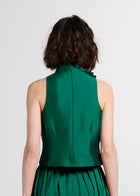 Taffeta 3D Appliquè Floral Shell Emerald