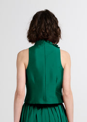 Taffeta 3D Appliquè Floral Shell Emerald