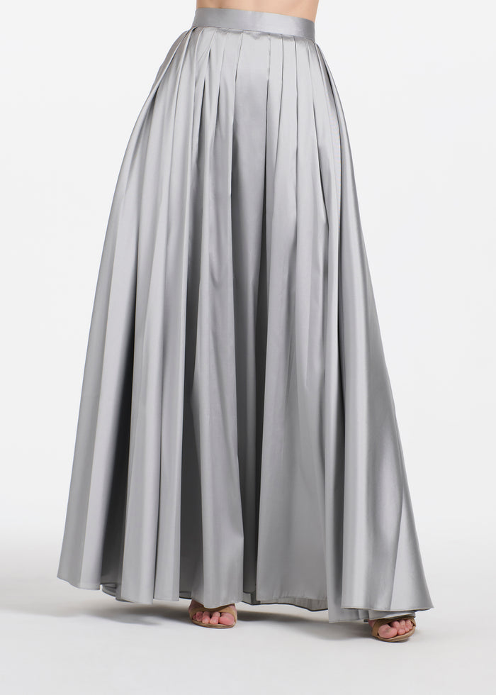 Soft Taffeta Ball Gown Skirt Silver