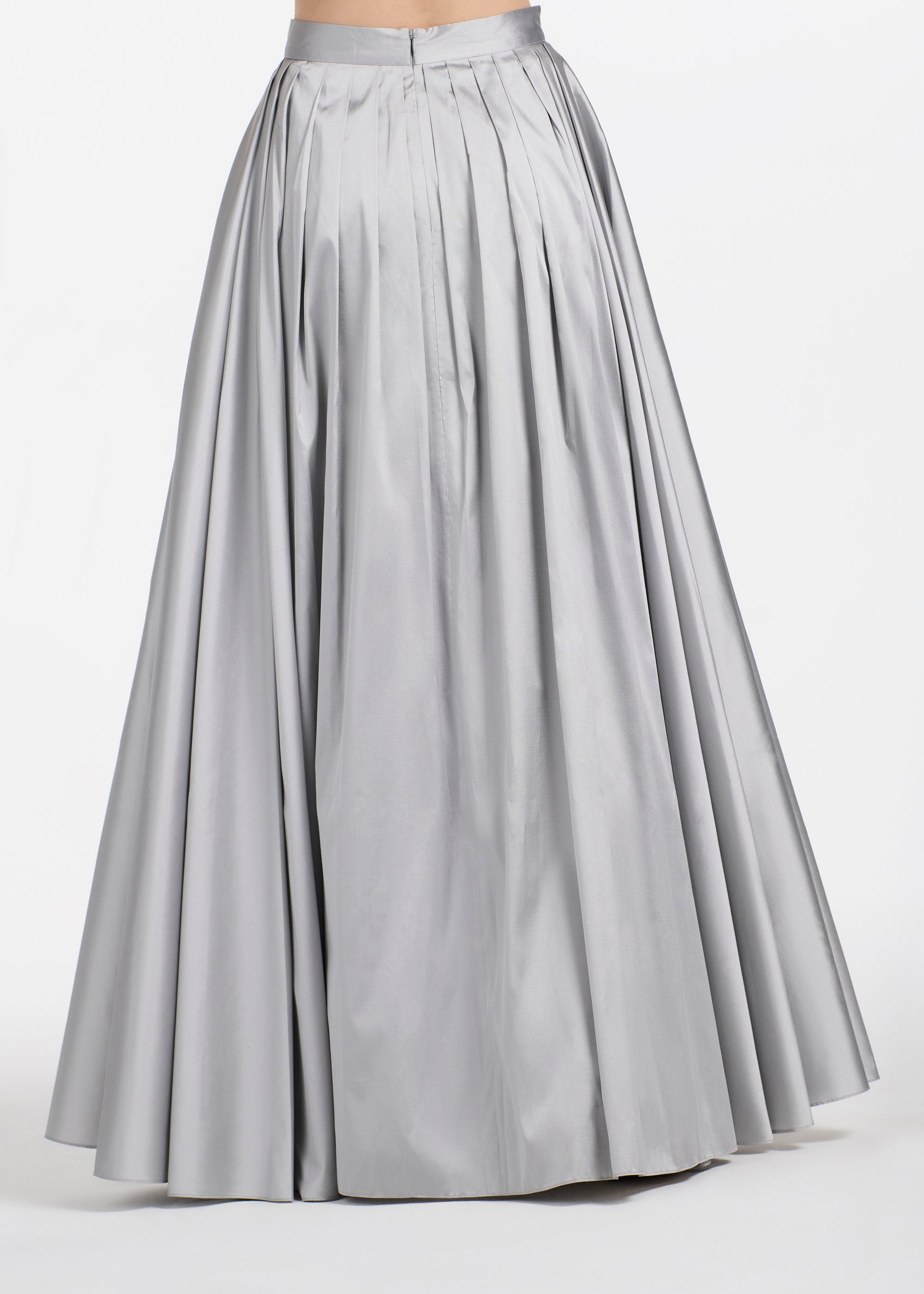 SOFT TAFFETA BALL GOWN SKIRT SILVER