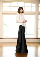 FEATHER SHOULDER BLOUSE IVORY
