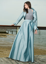 TAFFETA RUFFLE BOLERO LIGHT BLUE