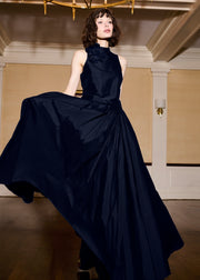 TAFFETA 3D APPLIQUÈ FLORAL SHELL NAVY