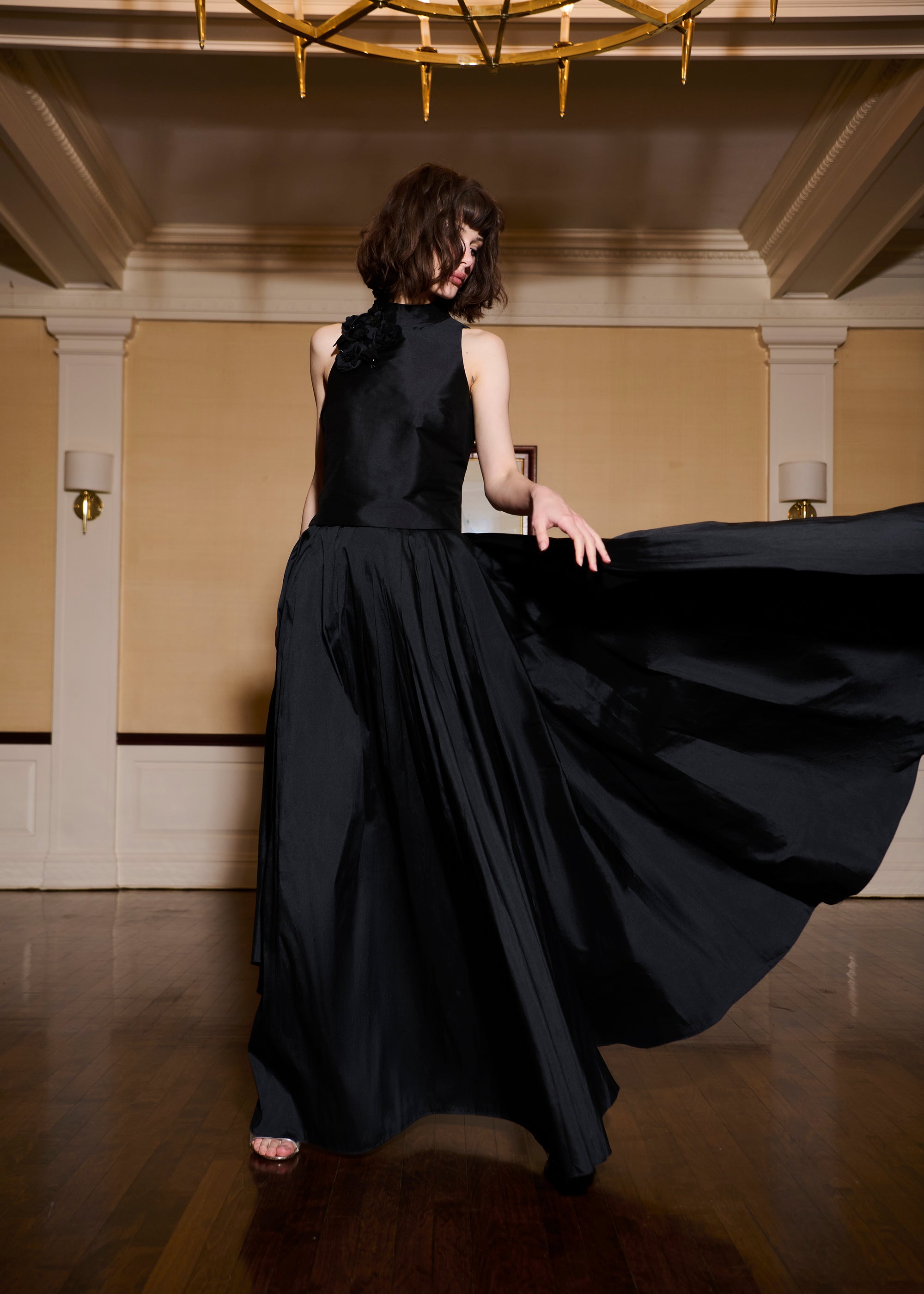 SOFT TAFFETA BALLGOWN SKIRT BLACK