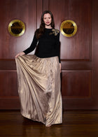 Luxe Jersey Tee With Gold Bouquet