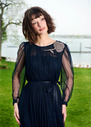 SPANISH LUXE TULLE GOWN WITH CRYSTAL FLOWER