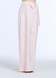 TAFFETA PUFF SLEEVE BLOUSE WITH CRYSTAL FLOWER BUTTONS BLUSH
