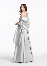 Soft Taffeta Ball Gown Skirt Silver