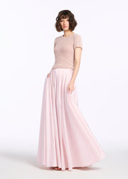 Pleated Soft Taffeta Ballgown Skirt Blush