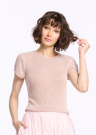 Tea Length Pleated Soft Taffeta Midi Skirt Blush