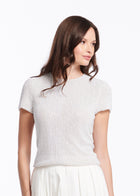 Pearl Encrusted Short Sleeve Tee - Ivory