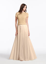 Pearl Encrusted Short Sleeve Tee Champagne