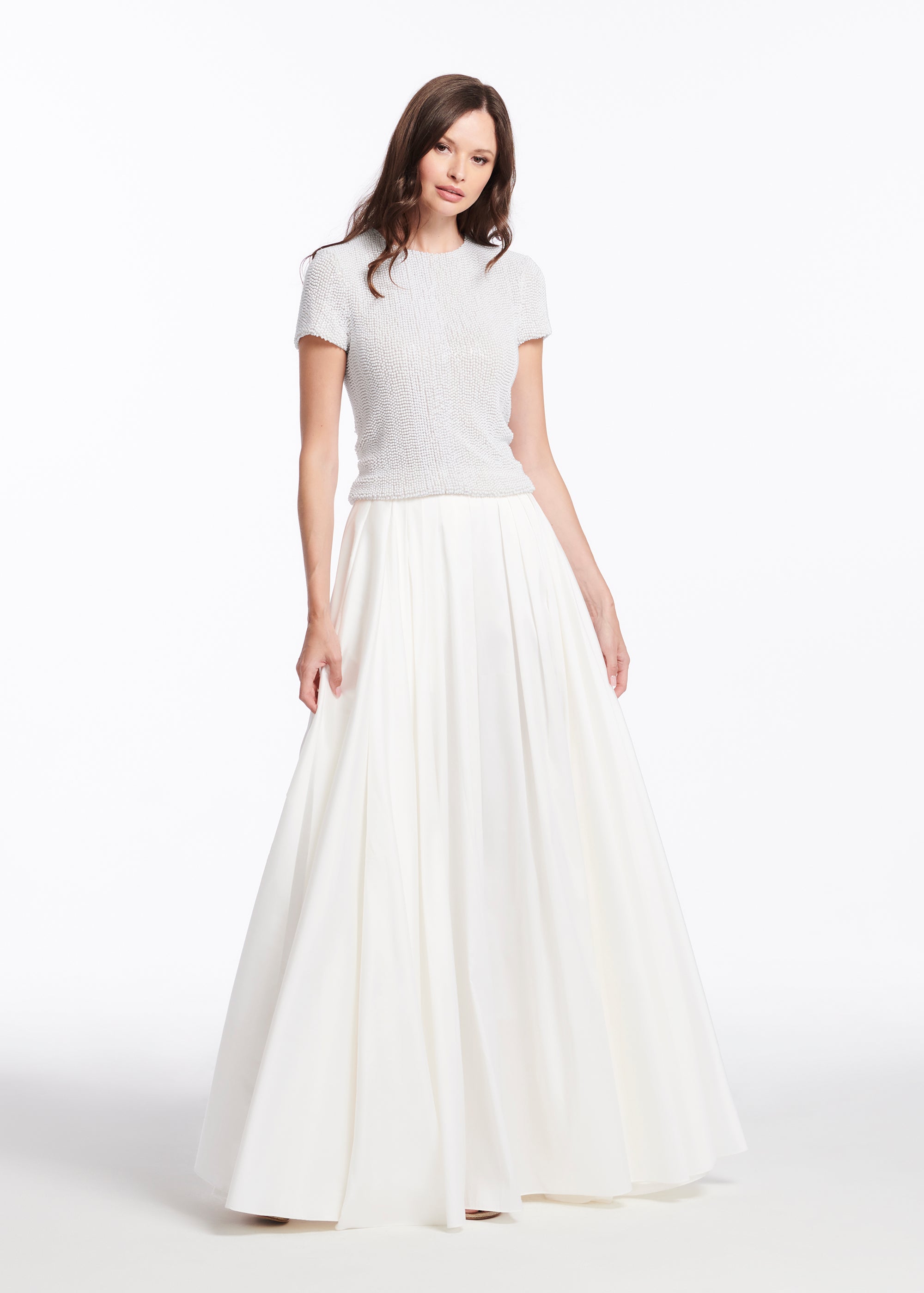 TAFFETA RUFFLE BOLERO IVORY