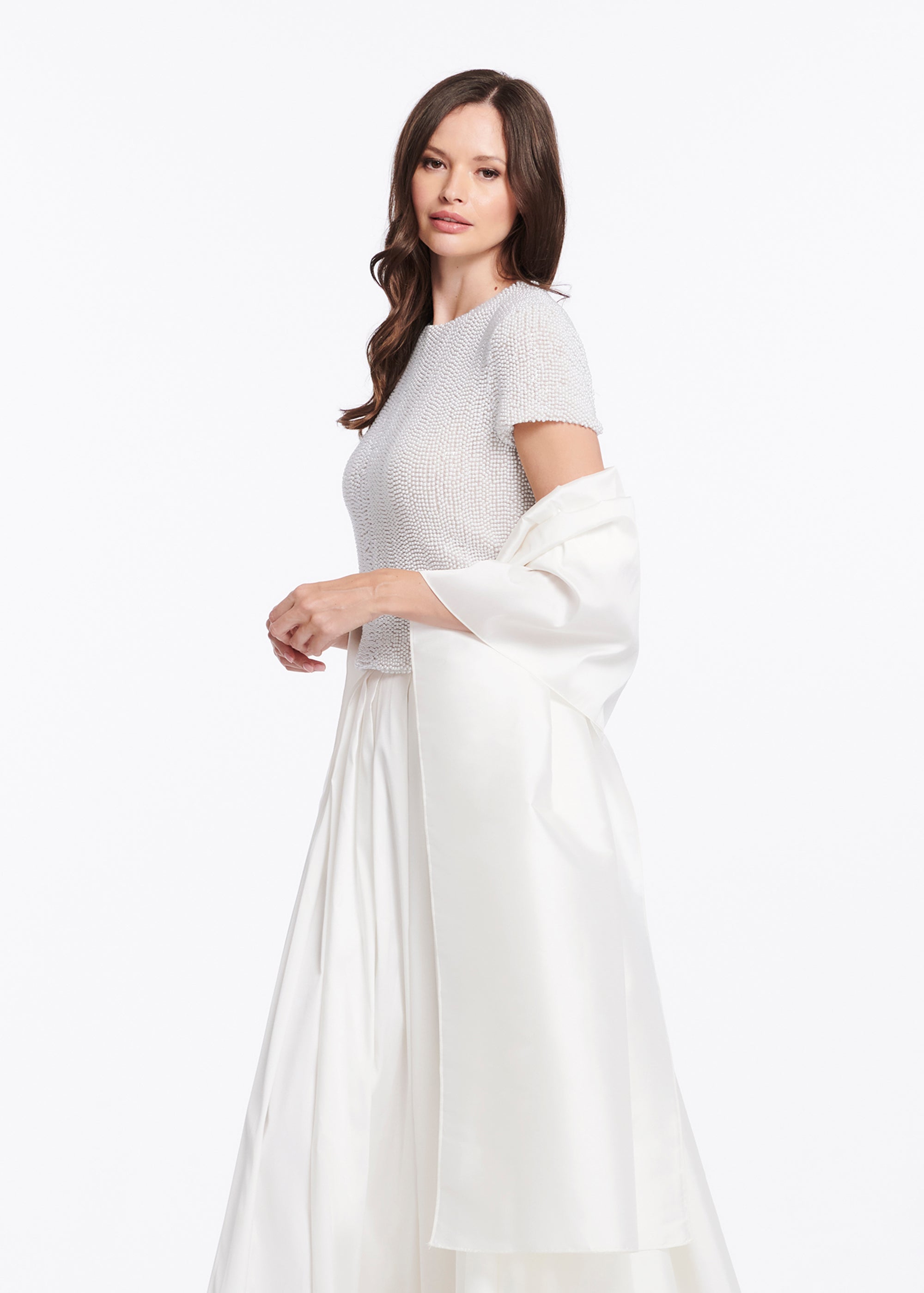 Pearl Encrusted Short Sleeve Tee - Ivory