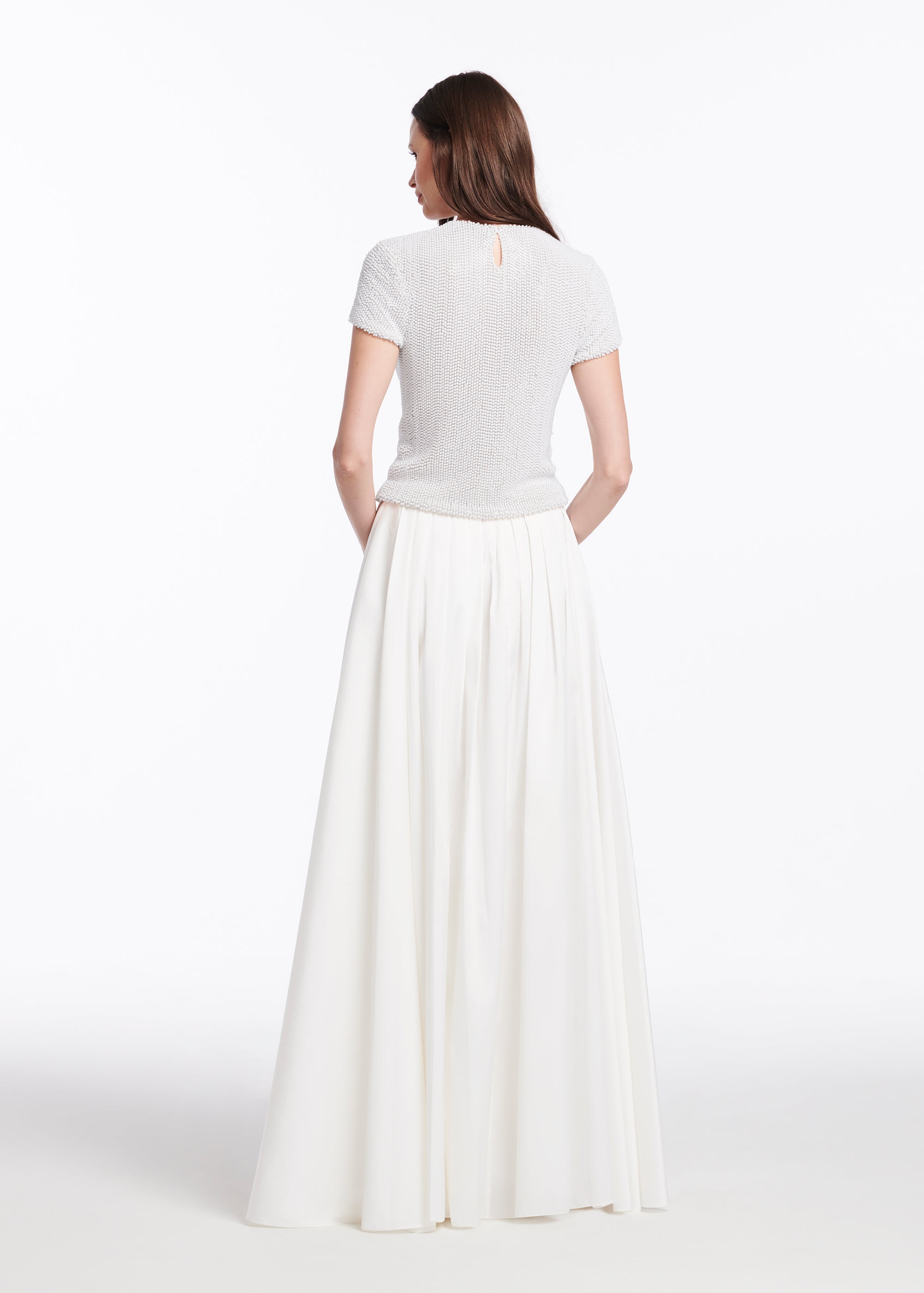 Pearl Encrusted Short Sleeve Tee - Ivory