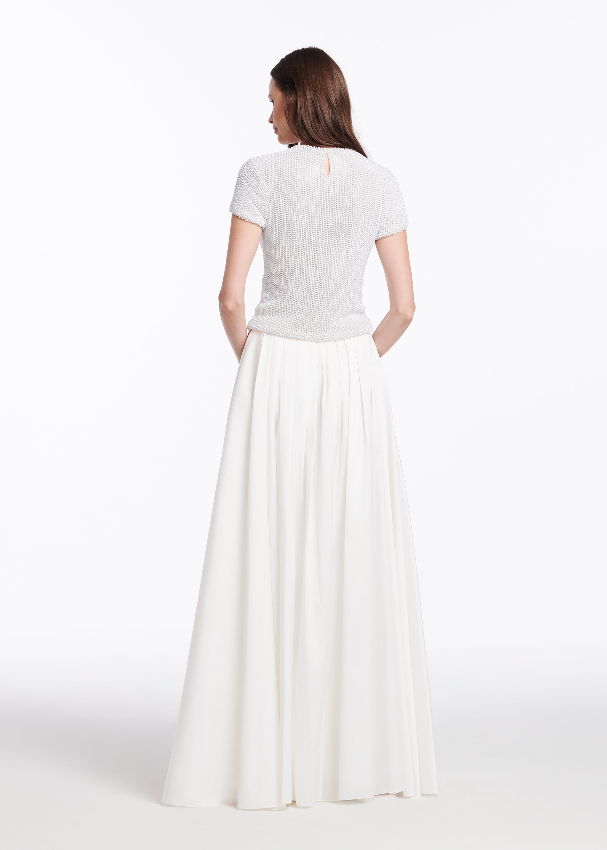 Pearl Encrusted Short Sleeve Tee - Ivory
