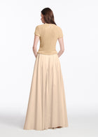 Pearl Encrusted Short Sleeve Tee Champagne