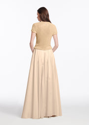 Pearl Encrusted Short Sleeve Tee Champagne