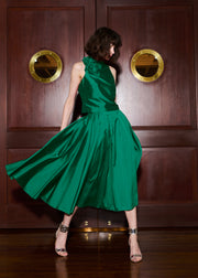 Taffeta 3D Appliquè Floral Shell Emerald