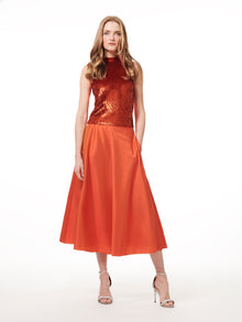 A-LINE MIDI SKIRT PAPRIKA
