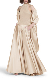 TAFFETA RUFFLE BOLERO CHAMPAGNE
