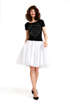 SOFT TAFFETA SHORT PARTY SKIRT IVORY