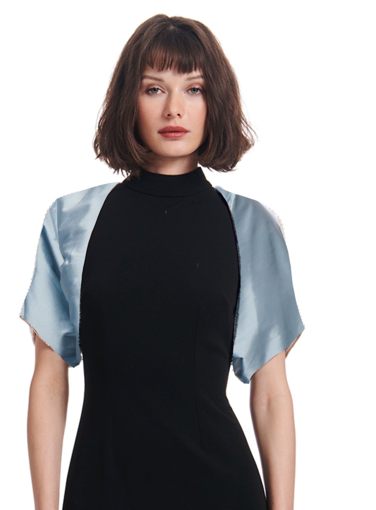 TAFFETA SHRUG - LIGHT BLUE