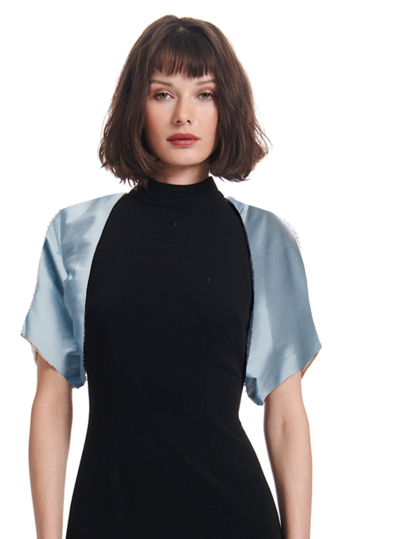 TAFFETA SHRUG - LIGHT BLUE