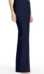 LONG STRETCH CREPE COLUMN SKIRT IVORY